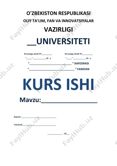 chizmachilik qoidalari bo‘yicha kurs ishi — DOCX