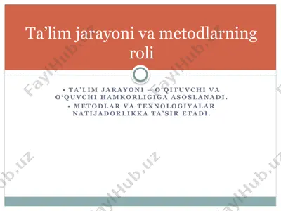 ta’lim texnologiyasi va metodikasi — PPTX