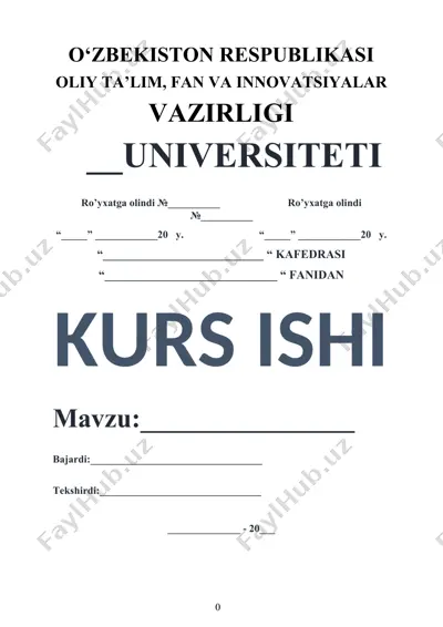 o‘zbekistonda tashqi iqtisodiy faoliyatni erkinlashtirish yo‘llari va usullari (kurs ishi) — DOCX
