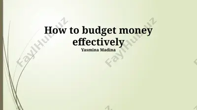 how to budget money effectively — PPTX