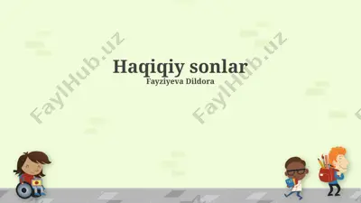 haqiqiy sonlar — PPTX