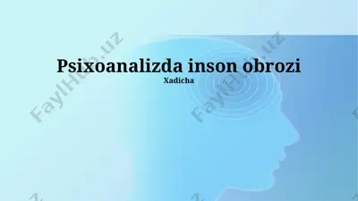 psixoanalizda inson obrozi — PPTX