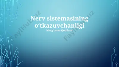 nerv sistemasining oʻtkazuvchanligi — PPTX