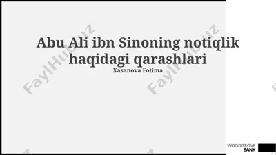 abu ali ibn sinoning notiqlik haqidagi qarashlari — PPTX