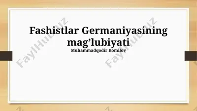 fashistlar germaniyasining mag’lubiyati — PPTX