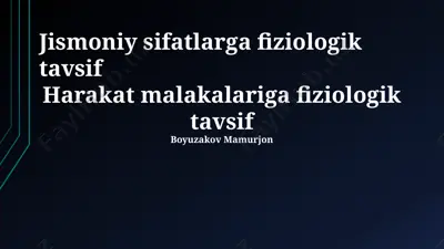 jismoniy sifatlarga fiziologik tavsif — PPTX