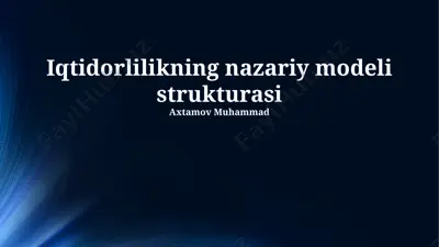 iqtidorlilikning nazariy modeli strukturasi — PPTX