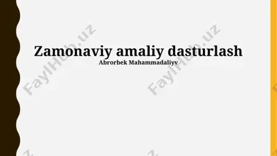 zamonaviy amaliy dasturlash — PPTX