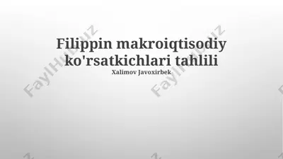 filippin makroiqtisodiy ko'rsatkichlari tahlili — PPTX