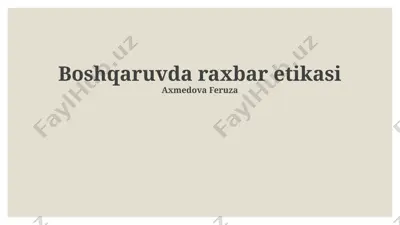 shaffoflik va hisobot — PPTX