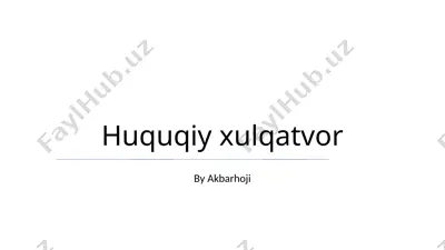 huquqiy xulqatvor — PPTX