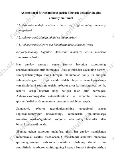 axborotlarni filtrlashni boshqarish filtrlash qoidalari haqida umumiy ma’lumot — DOC