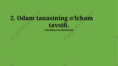 odamlar tanasining oʻlcham tavsifi — PPTX