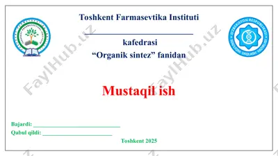 organik sintezda qoʻllaniladigan xomashyolar. taqdimot 11 bet. — PPT