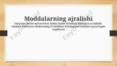oʻsimliklar fiziologiyasi taqdimoti — PPTX