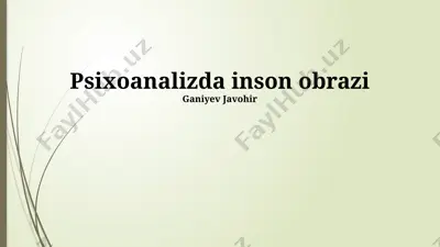 psixoanalizda inson obrazi — PPTX