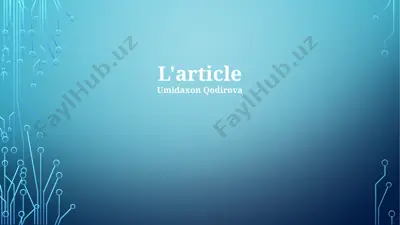 l'article — PPTX