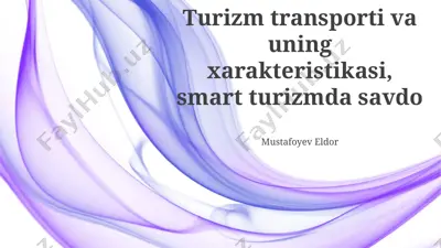 turizm transporti va uning xarakteristikasi, smart turizmda savdo — PPTX