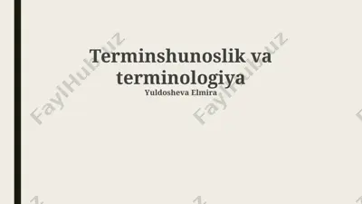terminshunoslik va terminologiya — PPTX