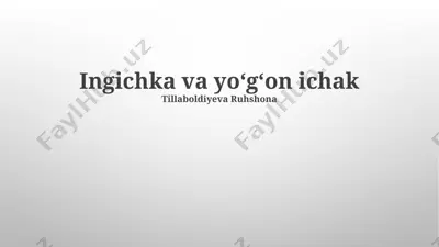 ingichka va yoʻgʻon ichak — PPTX