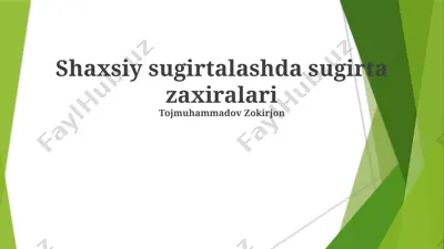 shaxsiy sugirtalashda sugirta zaxiralari — PPTX