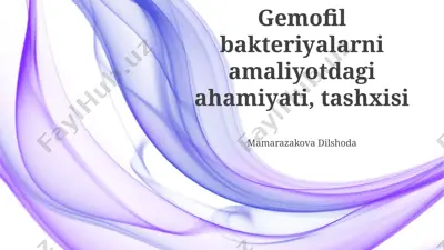 gemofil bakteriyalarni amaliyotdagi ahamiyati, tashxisi — PPTX