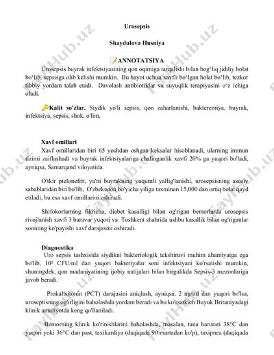 urosepsis — DOCX