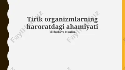 harorat va immunitet tizimi — PPTX