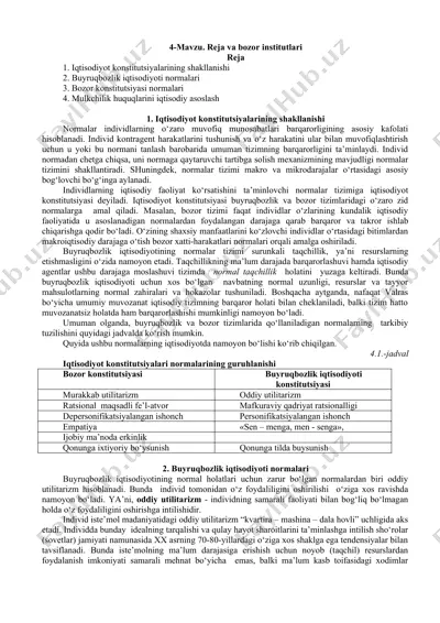 iqtisodiyot konstitutsiyalarining shakllanishi — DOCX