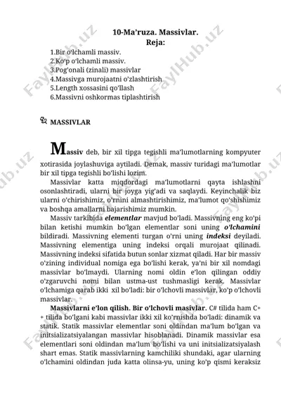 massivlar — DOCX