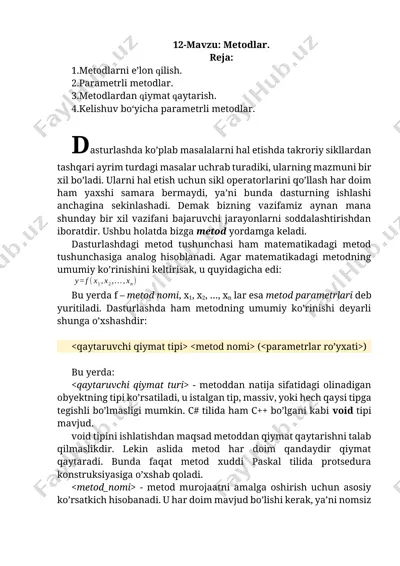 metodlar — DOCX