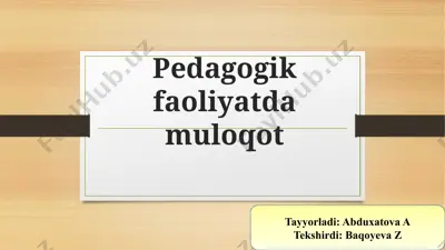 pedagogik muloqot — PPTX