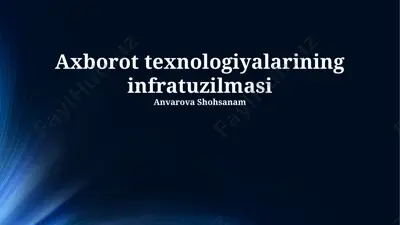 axborot texnologiyalarining infratuzilmasi — PPTX