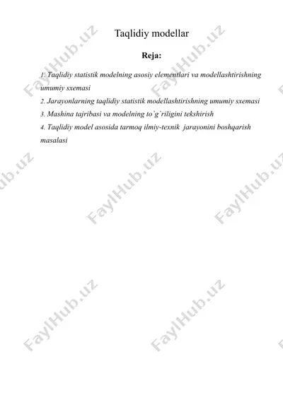taqlidiy modellar — DOC