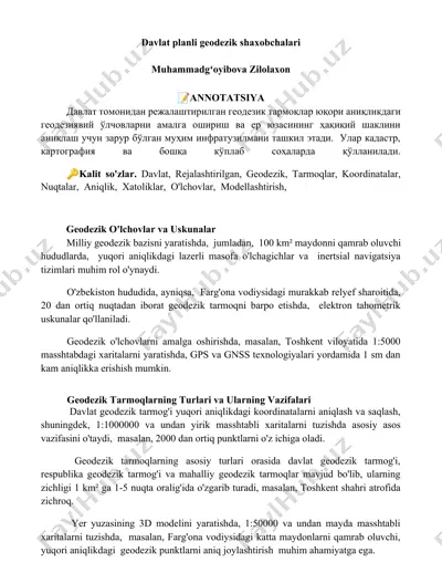 geodezik o'lchovlar va uskunalar — DOCX