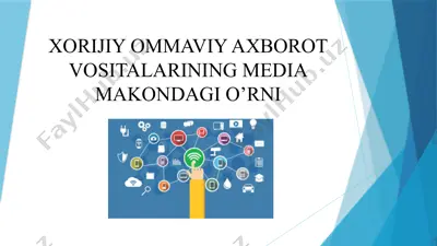 xorijiy ommaviy axborot vositalarining media makondagi o’rni — PPTX