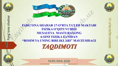 fizikaga yo'l bering — PPT