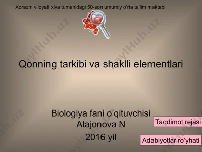qonning tarkibi va shaklli elementlari — PPT