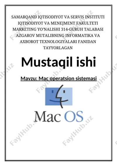 mac os operatsion tizimi — DOC