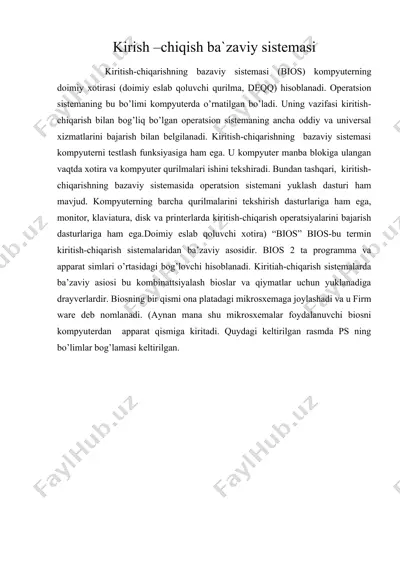 kirish –chiqish ba`zaviy sistemasi — DOC