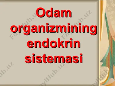 odam organizmining endokrin sistemasi — PPT