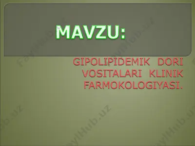 gipolipidimik moddalar — PPT
