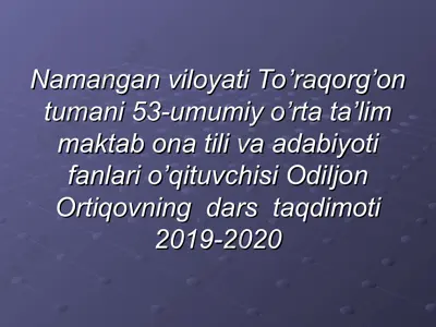 o'tkir hoshimov dars taqdimoti — PPT