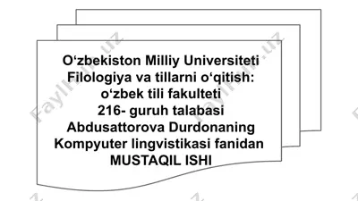 o'zbek tilidagi qisqartma so'zlarning lingvistik bazasini yaratish — PPTX