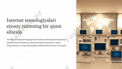 internet texnologiyalari siyosiy tizimning bir qismi sifatida — PPTX