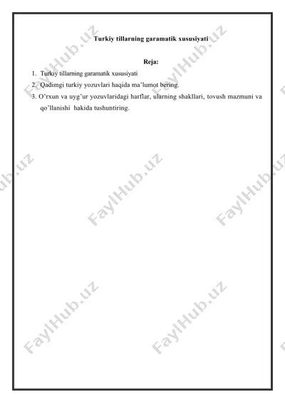 turkiy tillarning garamatik xususiyati — DOCX