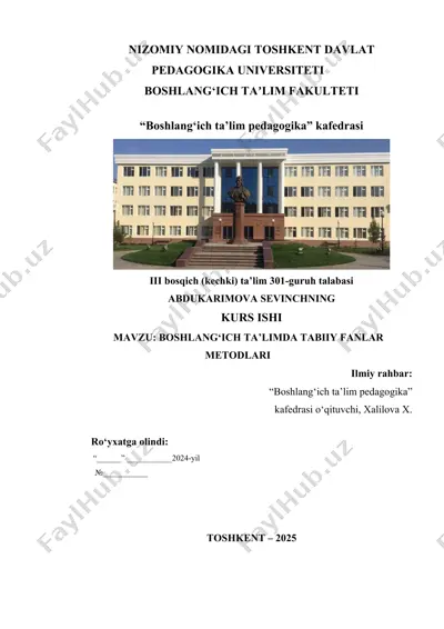 boshlang‘ich ta’limda tabiiy fanlar metodlari — DOCX