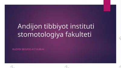 stomatologiya fakulteti — PPTX
