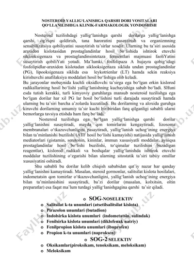 nosteroid yallig‘lanishga qarshi dorilar — DOCX