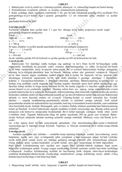 katta yoshdagi odam organizmi tomirlarida qonning kislorod miqdori — DOCX